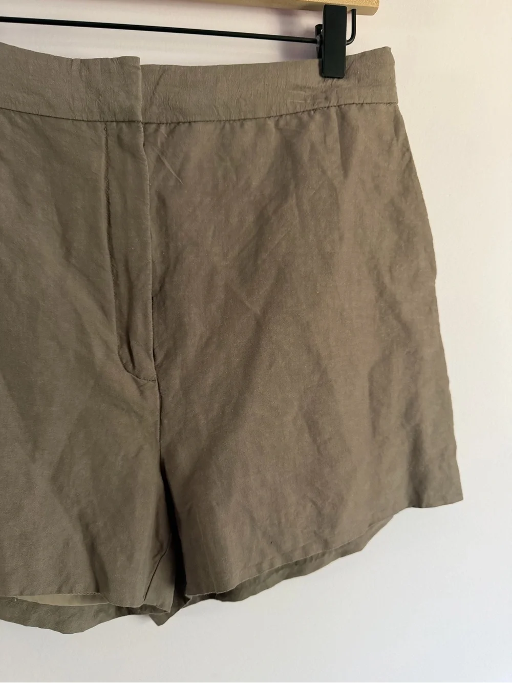 Aritzia Babaton High-Rise Chino Shorts Sable Brown Lined 10